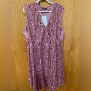 Dusty Rose sleeveless sequin dress 18-20
